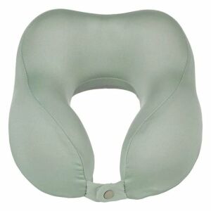 Sivá cestovná opierka na krk s pamäťovou penou, ergonomický dizajn, nastaviteľný popruh, pohodlná na cestovanie - Cestovné vankúše