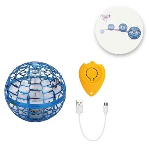 UFO bumeráng labda, infravörös távirányítóval, USB töltőkábellel, átmérő 9,5cm, kék színű