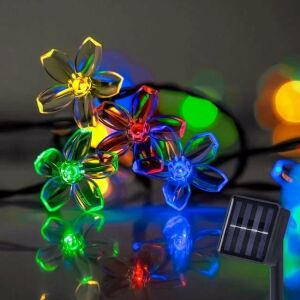 Lumini solare cu flori, 60 beci LED, multicolore, 5,9 metri lungime - Nonbrand Ghirlande luminoase