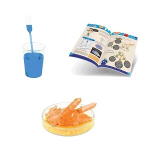 Set de creștere a cristalelor Science4you Crystal Factory care strălucesc în întuneric, arătând un cristal terminat, instrucțiuni și o soluție - Jocuri stiintifice si exploratori