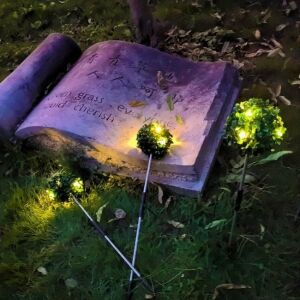 Oświetlenie ogrodowe LED zasilane energią słoneczną z zielonymi liśćmi, 3-pak, dekoracyjne oświetlenie zewnętrzne - Latarnia słoneczna