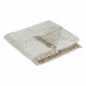 Krémszínű ágytakaró virágmintával és rojtokkal, 180x160 cm - Ágytakaró