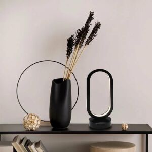 Czarna lampa stołowa LED z ładowaniem USB, 3 kolorami światła i 3 poziomami jasności, nowoczesny design - Lampy i oświetlenie