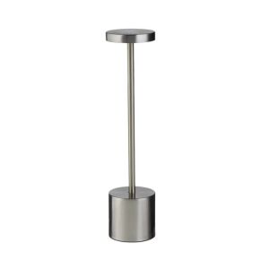 Srebrna metalowa lampa stołowa z dotykowym sterowaniem i 3 poziomami jasności - Lampy i oświetlenie