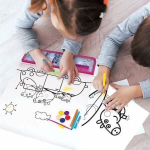 Sada na farbenie Peppa Pig 5 v 1 s farebnými ceruzkami, fixkami, farbami a nálepkami - Brožúry s aktivitami, maľovánky
