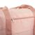 Rózsaszín összecsukható utazótáska cipzáras zsebbel, a cipzár közeli képe