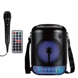 Difuzor karaoke cu microfon, telecomandă și lumini LED - Boxe Portabile