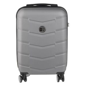 Valiză cu roți argintie cu 4 roți, vedere din față - Valize