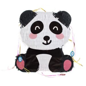 Panda Party Pinata, 39x9x41cm, czarny, biały, różowy, dekoracja na urodziny dla dzieci - Dekoracja na imprezę