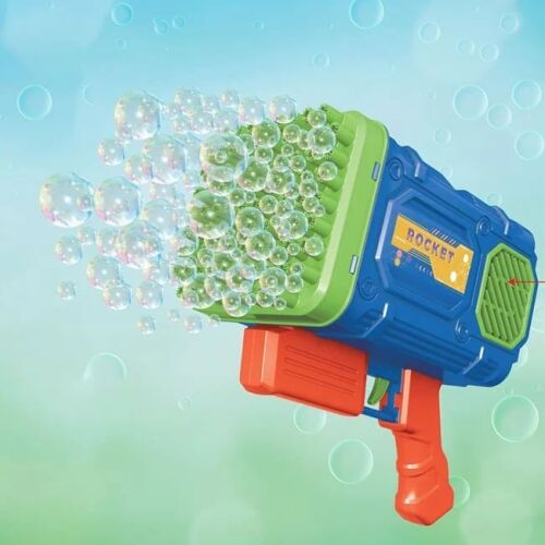 Zabawkowe balony mydlane, karabin maszynowy, pojemność 100 ml, zielono-pomarańczowe