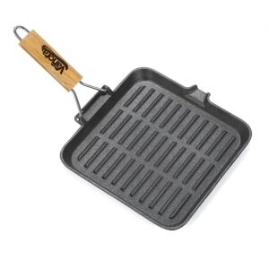 GRILLPFANNE, GUSSEISEN, HOLZGRIFF, DET, 23X2CM 125425313 - Koch- & Backgeschirr