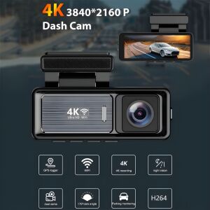 Cameră auto MaGeCa M6 4K Ultra HD cu două camere, GPS, WiFi și mod de parcare - Camere auto