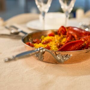 Ruffoni réz serpenyő, Historia kollekció, Ø 30 cm, kézzel készített Olaszországban, tapadásmentes rozsdamentes acél belső, kézzel faragott fogantyú, integrált akasztó, kompatibilis gáz és ele