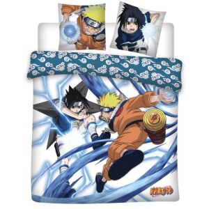 Set lenjerie de pat dublu Naruto cu personaje Naruto și Sasuke, 240x220cm - Design interior