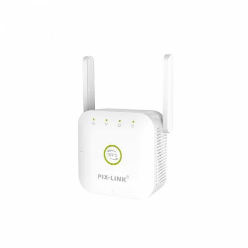 Pix-Link WPS WiFi jelerősítő, fehér, növeli a WiFi hatótávolságát
