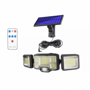 JD-2192A-B napelemes kültéri lámpa 192 LED-del, mozgásérzékelővel és távirányítóval - Napelemes lámpa