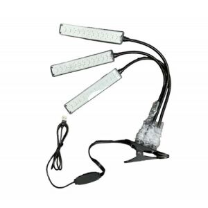 Háromfejű LED növénynevelő lámpa csíptetővel és USB tápkábellel - Növénynevelő lámpa