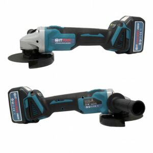 Két Hitman 62V akkumulátoros sarokcsiszoló, oldalnézet - Szerszámgép
