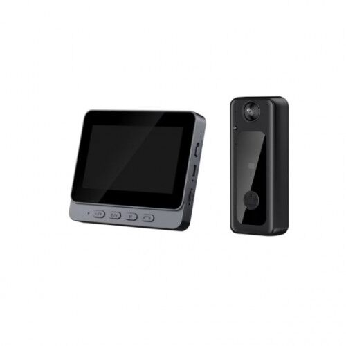 Intelligens videó kapucsengő éjjellátóval és 125 fokos látószöggel, kijelző és kamera egység