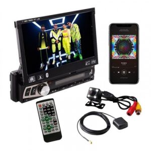 M706L 1DIN Autós MP5 lejátszó távirányítóval, tolatókamerával és GPS antennával - Autóelektronika