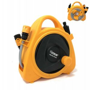 Hoteche 10m Falra Szerelhető Kerti Tömlőtekercselő készlet, kiegészítő nézettel - Tömlőkocsi