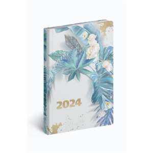 2024 Realsystem Taschenkalender mit tropischen Blättern und Blumenmuster - REALSYSTEM
