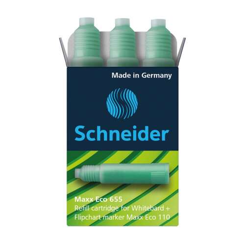Cartuș de reîncărcare pentru markerul pentru tablă albă și flipchart 3 buc/mpachet schneider maxx eco 110 verde