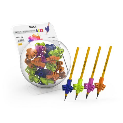Ceruza markolat, fogássegítő, szilikon, csillám, 72 db/display, Silka 125467652