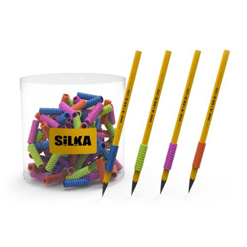 Ceruza markolat, spirál, szilikon, csillám, 72 db/display, Silka 125467653