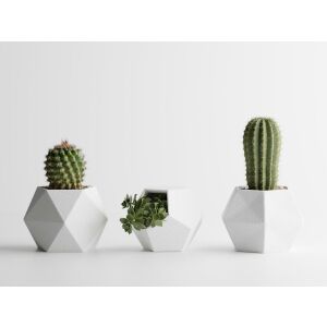 3er-Set Sani-Töpfe, Atina, 104 x 119 x 80 / 110 x 105 x 80 / 99 x 94 x 80 mm, Mattweiß 125472806 - Übertöpfe