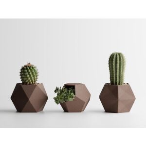 3er-Set Sanitöpfe, Atina, 104 x 119 x 80 / 110 x 105 x 80 / 99 x 94 x 80 mm, Dunkelbraun Matt 125472824 - Übertöpfe