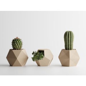 Zestaw 3 doniczek Sani, Atina, 104 x 119 x 80 / 110 x 105 x 80 / 99 x 94 x 80 mm, Matt Sand 125472834 - Ogród