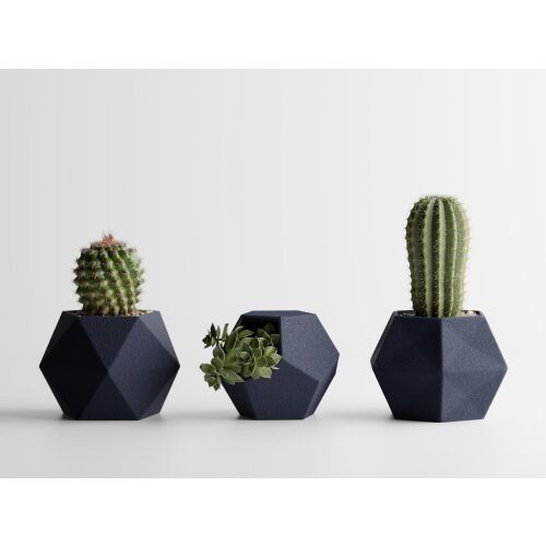 3er-Set Sanitöpfe, Atina, 104 x 119 x 80 / 110 x 105 x 80 / 99 x 94 x 80 mm, Dunkelblau Matt 125472845