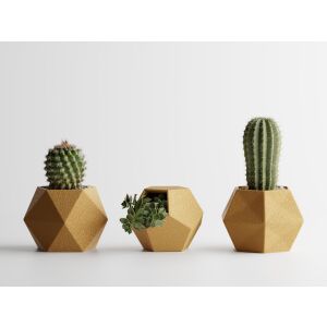 3er-Set Sani-Töpfe, Atina, 104 x 119 x 80 / 110 x 105 x 80 / 99 x 94 x 80 mm, Gold 125472853 - Übertöpfe