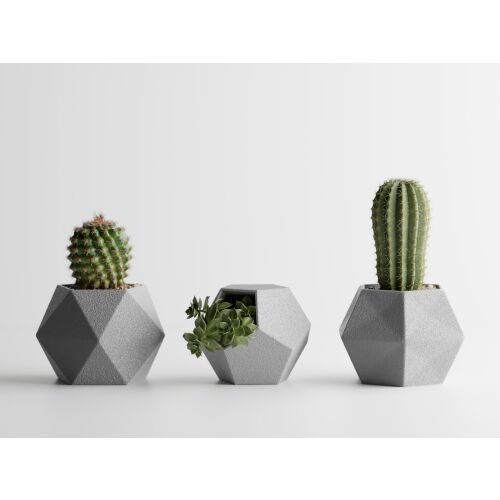 3 db Sani edény készlet, Atina, 104 x 119 x 80 / 110 x 105 x 80 / 99 x 94 x 80 mm, ezüst