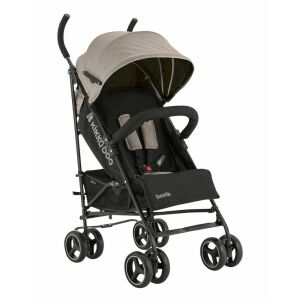Kikkaboo Beetle beige Buggy, Gesamtansicht mit Sicherheitsgurt - Babys & Toddler