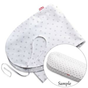 Scamp Formázható univerzális szoptatós párna pamut huzat - Little Heart White Gray