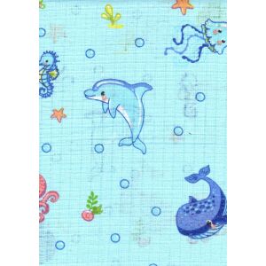 Mintás textil pelenka 1db-os - tengeri állatok kék 125476652 - Textil pelenka