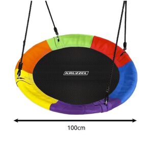 Kruzzel 100cm Nestschaukel, Regenbogenfarben, für Kinder und Erwachsene, bis zu 160kg Tragfähigkeit - Kruzzel