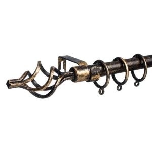 Arany és fekete vintage karnis, 160-300 cm, díszes végekkel - Karnis