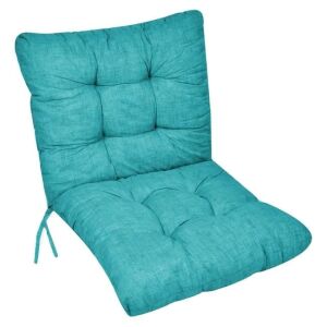 Turkusowa poduszka na krzesło ogrodowe, 100x50 cm, wodoodporna, ze sznurkami - Meble ogrodowe