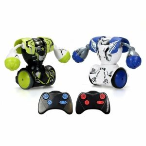 Játékrobot készlet, távirányítóval, LED szemekkel, 5 mozgással, hanghatással, 46x11x27cm, több színű, sokszínű