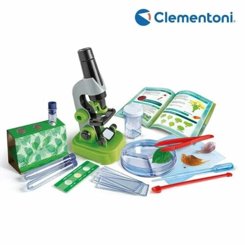 Clementoni Môj prvý mikroskop vedecká súprava pre deti, 150x zväčšenie, obsahuje mikroskop, podložné sklíčka, pinzetu, skúmavky a mnoho ďalších