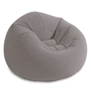 Sivé nafukovacie kreslo, ideálne pre dom, záhradu alebo kempovanie - Kreslá