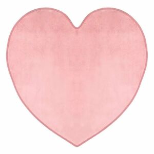 Gyerekeknek való dekorációs szőnyeg, szőrmeutánzatból, szív alakú, 90x90cm-es méret, rózsaszínű