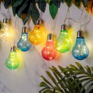 Lumini solare LED colorate cu lumină albă caldă, perfecte pentru decorarea exterioară - Nonbrand Ghirlande luminoase