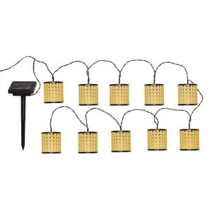 Luminițe solare cu 10 lanterne LED cu lumină caldă albă, perfecte pentru decorarea exterioară - Nonbrand Ghirlande luminoase