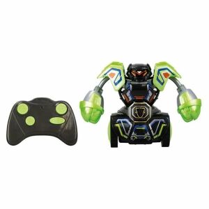 2 db harci robotból álló készlet, távirányítóval, LED övvel, levehető páncéllal, 46x11x27cm, zöld-kék színű