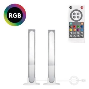 Sada LED pásikov RGB, 2 kusy, s diaľkovým ovládaním, biela farba, moderný dizajn - LED pásy