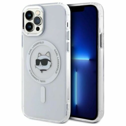 Karl Lagerfeld IML Metal Choupette Head MagSafe tok iPhone 12 / iPhone 12 Pro készülékhez, fehér - Karl Lagerfeld